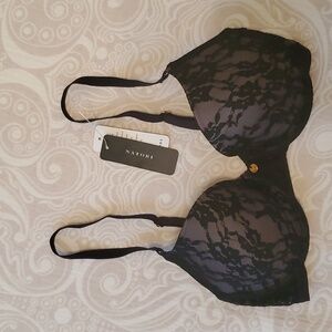 Natori black lace underwire bra NWT